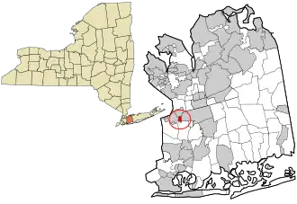 Location in Nassau County and the state of New York.