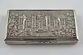 Silver Castle-top card case showing Windsor Castle c1838