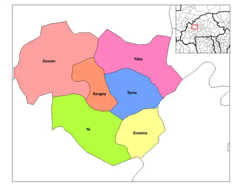 Yaba Department location in the province