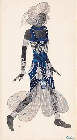 For the Negro Boy in Scheherazade by Nikolai Rimsky-Korsakov; 1910.