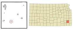 Location within Neosho County and Kansas