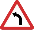 B10: Sharp curve to the left ahead