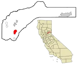 Location in Nevada County and the state of California