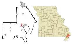 Location of Lilbourn, Missouri