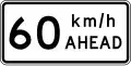 Road works speed limit ahead - 60&nbsp;km/h