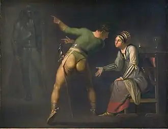 Hamlet hos sin moder, Nicolai Abildgaard, c.1778