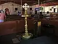 Nilavilakku in Church with Christian cross