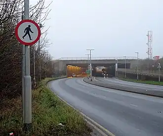 In the 1980s, Leeds Bradford International Airport extended its runway to take wide-body aircraft by building an overpass over the A658 road.