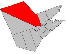 Location within Northumberland County, New Brunswick