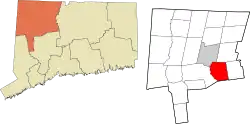 Harwinton's location within the Northwest Hills Planning Region and the state of Connecticut