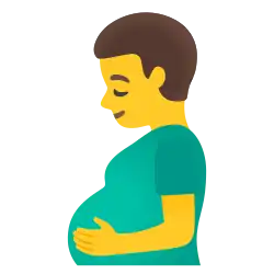 Emoji depicting a man holding his round stomach