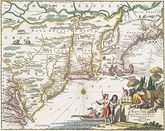 Novi Belgii, quod nunc Novi Jorck vocatur, Novæque Angliæ & partis Virginiæ Accuratissima et Novissima Delineatio, 1671