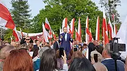 Nawrocki in Nowa Dęba on 29 April