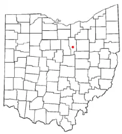 Location of Hayesville, Ohio