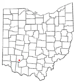 Location of Martinsville, Ohio