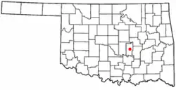 Location of Lima, Oklahoma