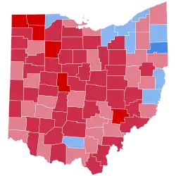 Map of election results by county