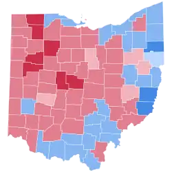 Map of election results by county