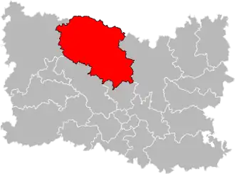 Situation of the canton of Saint-Just-en-Chaussée in the department of Oise