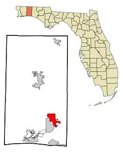 Location in Okaloosa County and the state of Florida