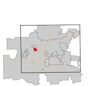 Location in Oklahoma County and the state of Oklahoma.