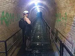Inside the Old Croton Aqueduct at the weir in Ossining