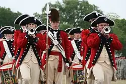 The Old Guard Fife and Drum Corps marching.