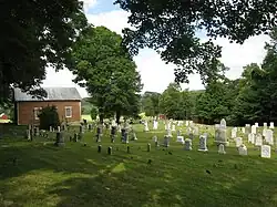 Old graveyard, with the church right next to it