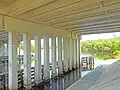 Underside of bridge leading to the park