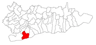 Location of Oltenița within Călărași County