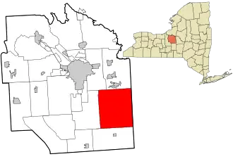 Location in Onondaga County and the state of New York.