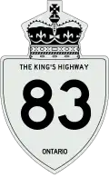 King's Highway 83 marker