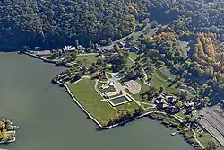 The beach of Orfű - aerial photo