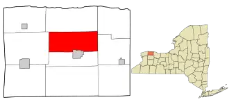 Location in Orleans County and the state of New York.