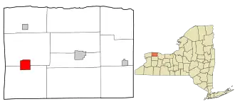 Location in Orleans County and the state of New York.
