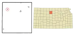Location within Osborne County and Kansas
