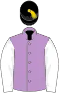 Mauve, white sleeves, black cap, gold tassel