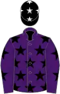 Purple, black stars, black cap, white stars