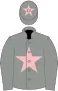 Grey, pink star on body and cap