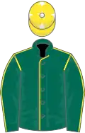 Dark green, yellow seams, yellow cap, white stars