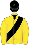 Yellow, Black sash and cap