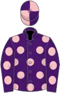 Purple, pink spots, quartered cap