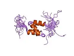 1wgl: Solution Structure of CUE domain in the C-terminal of Human Toll-interacting Protein (Tollip)