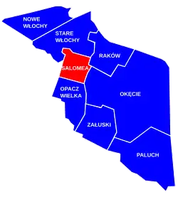 Location of Salomea within the district of Włochy, in accordance to the Municipal Information System.