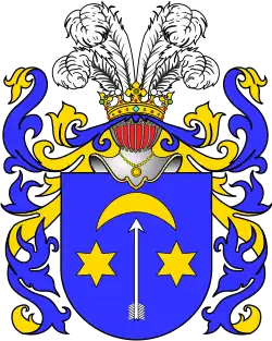Coat of arms of the Garczyński clan, an upside-down variety of Sas.