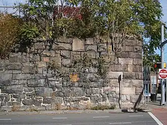 Elevated trestle along ROW met embankment at Waldo Yard
