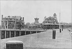 Fish Commission buildings and docks at Woods Hole, Massachusetts, 1892.