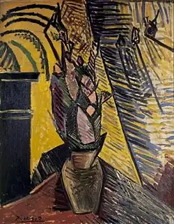 Pablo Picasso, 1907-08, Vase of Flowers, oil on canvas, 92.1 x 73 cm, Museum of Modern Art, New York