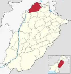 Attock District highlighted within Punjab Province