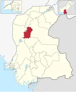 Map of Sindh with Naushahro Feroze District (نوشهرو فیروز) highlighted